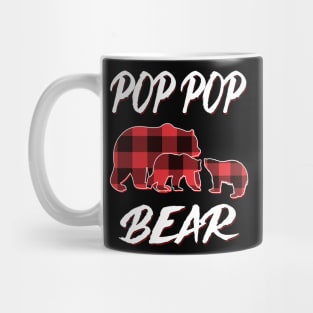 Pop Pop Bear Red Plaid Christmas Pajama Matching Family Gift Mug